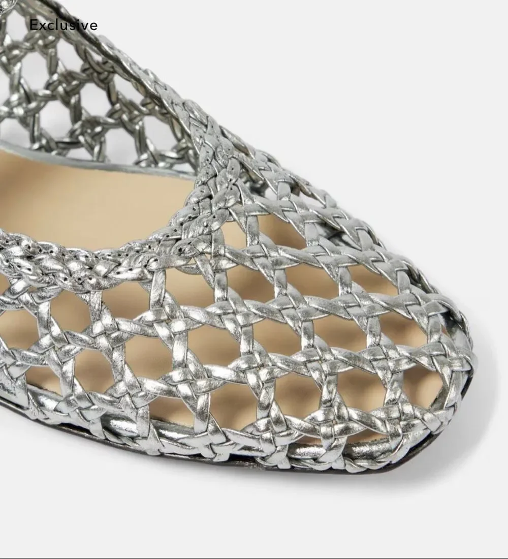 Le Monde Beryl Woven leather Mary Jane flats 36.5